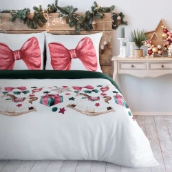 Božićna posteljina 220x200 od mikrovlakana ukrašena šarenim printom Ribeno
