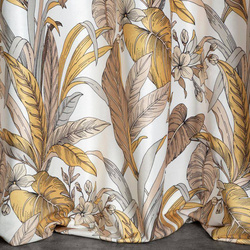 Zavjesa od mekanog baršuna s printom cvijeća i lišća 140x250 Bari