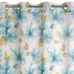 Zavjesa od svijetlog etamina sa printom cvijeća, poluprozirna 140x250 Sofia