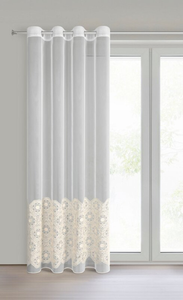 Zavjesa od peruanske tkanine ukrašena aplikacijom 140x250 cm - LIZA