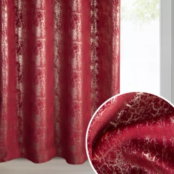 Bordo baršunasta zavjesa sa sjajnim printom, 140x250 cm - INGRID