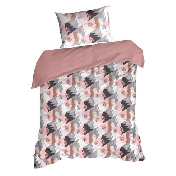 Set božićne posteljine 140x200 od mikrovlakana, ukrašen božićnim printom