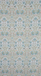 Zavjesa za zamračivanje, bijela i plava, ukrašena biljnim printom, 135x270 cm- ASHLEY