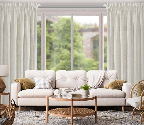 Zavjesa od tkanine s lanom  u eko stilu 140x300 trakasta Judita