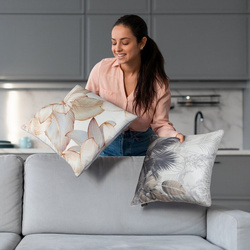 Baršunasta jastučnica 45x45 ukrašena botaničkim printom VELVET