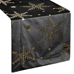 Božićni nadstolnjak za stol 40x140 cm, baršun ukrašen pahuljicama