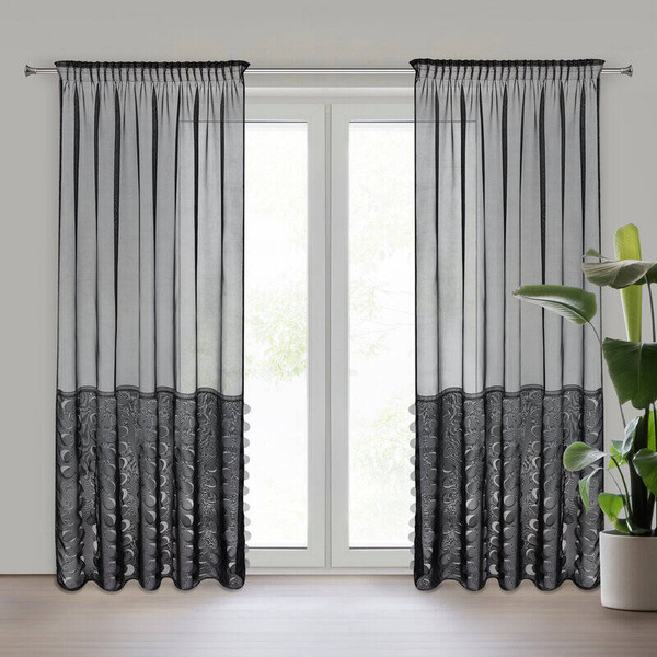 Zavjesa DEBORA na traci 140x270 cm crna