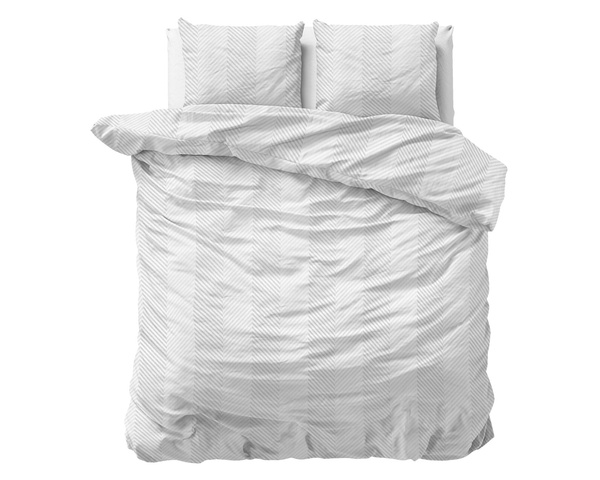 Pamučna posteljina 240x220 Sleeptime bijela sa sivim uzorkom