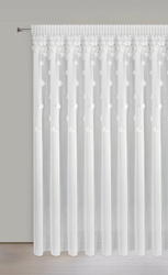 Bijela šifonska zavjesa ukrašena trodimenzionalnim ružama, 350x270 cm, traka - DIANA