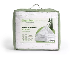 SET poplun i 2 jastuke od bambusa u bijeloj boji 240X220 cm i 2 kom. 60x70 cm