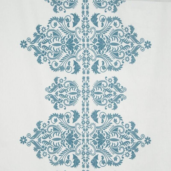 Ekskluzivna posteljina 220x200 cm pamučni saten, bijela, tamnoplava s ornamentalnim uzorkom Reina Line