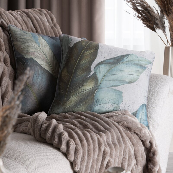 Dekorativna jastučnica 45x45 s lanenom strukturom i ukrasnim rubom LEN