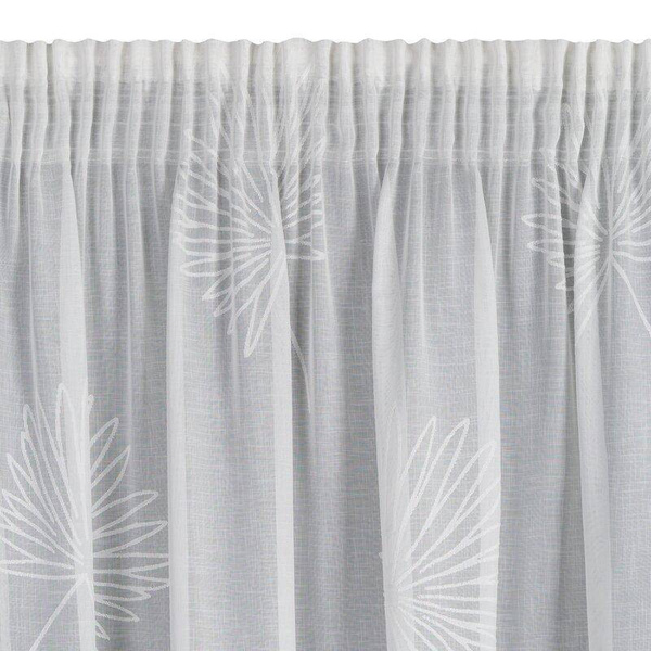 Zavjesa od svijetlog etamina sa motivom jacquard listova na traci 140x270 Jane