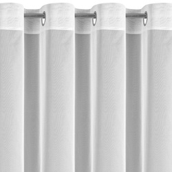 Kratka bijela zavjesa od fine mreže ukrašena suptilnim vezom, 350x70 cm - LETI