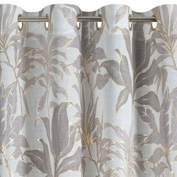 Zavjesa od poluprozirne tkanine ukrašena sjajnim printom, 135x250 cm, zlatne rupice - ANELI