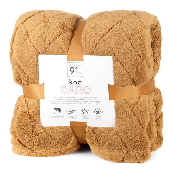 Flano deka 220x200 ukrašena reljefnim uzorkom CARO