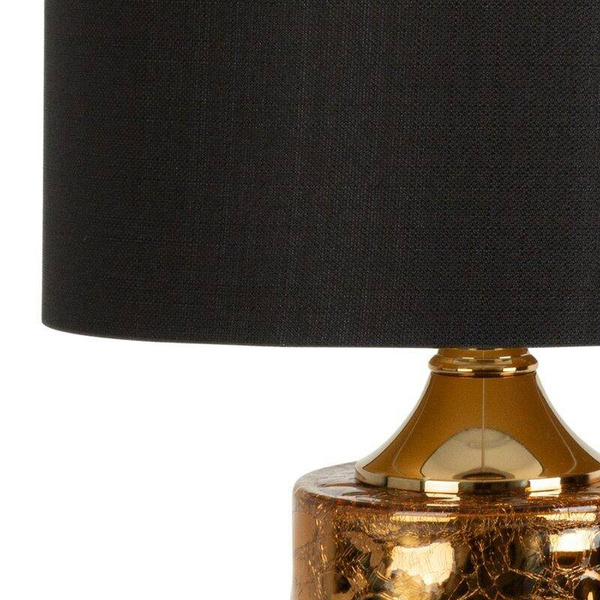 Stolna lampa crno zlata na podlozi od zasjenjenog stakla 38X60 Samara