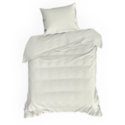 Premium krem prugasta posteljina za apartmane od pamučnog satena 140x200