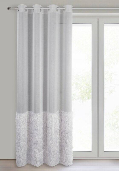 Zavjesa 140x250 od gaze ukrašena moher koncem MARGARET 2 