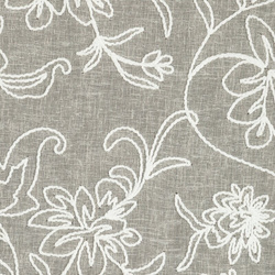 Zavjesa od tkanine prirodnog izgleda ukrašena šenil vezom, 140x250 cm - LILY