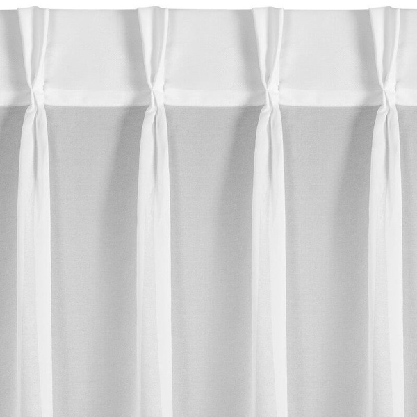 Bijela šifonska zavjesa ukrašena aplikacijom, 80x270 cm , FLEX 1:1,5 - LORETA