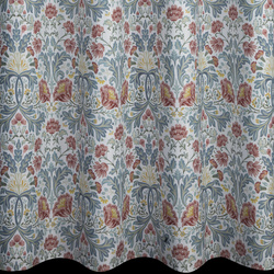 Bijelo-bordo zavjesa za zamračivanje s cvjetnim printom, 135x250 cm- ASHLEY