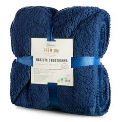 Zimska deka 170x210 cm, dvostrani prekrivač od ugodnog krzna i tkanine s uzorkom janjeće kože, NINA Premium