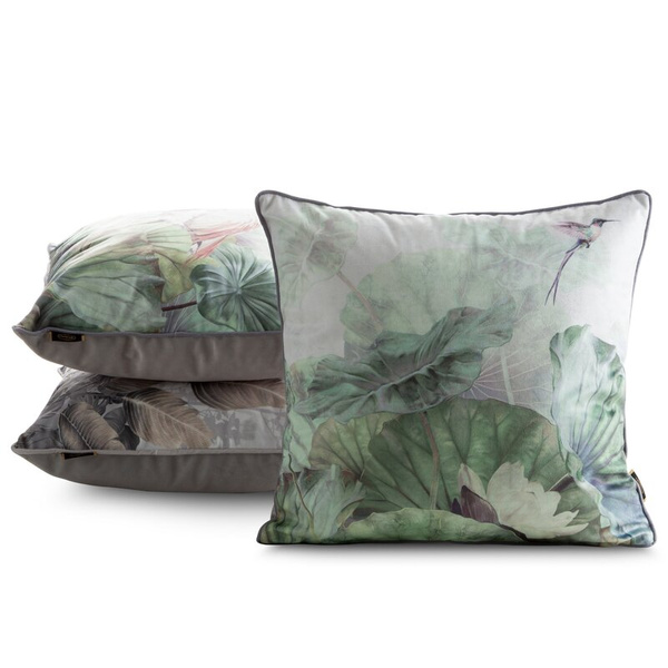 Baršunasta jastučnica 45x45 ukrašena botaničkim printom VELVET