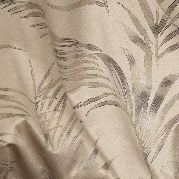 Zavjesa od mekog baršuna s metalik printom s motivom palminog lišća 135x270 Debra