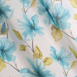 Zavjesa od svijetlog etamina sa printom cvijeća, poluprozirna 140x250 Sofia