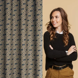 Zavjesa od oxford tkanine sa geometrijskim motivom  140x250 Juliet