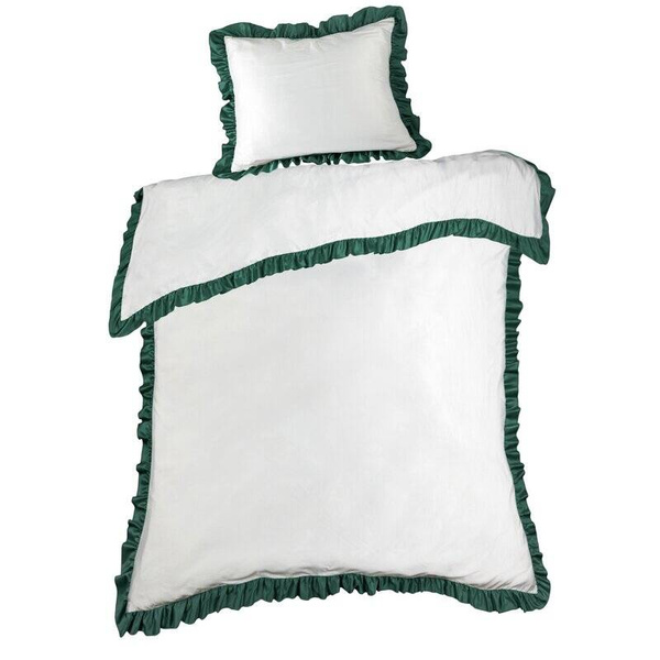 Set posteljine 220x200 od pamuka ukrašen kontrastnim volanom Eliza