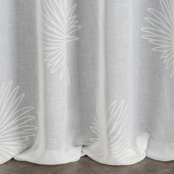 Zavjesa od svijetlog etamina sa motivom jacquard listova na traci 140x270 Jane