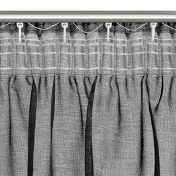 Crna zavjesa s krznenom aplikacijom na traci 140x270 Marion