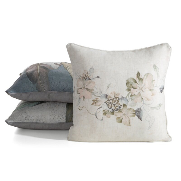 Dekorativna jastučnica 45x45 s lanenom strukturom i ukrasnim rubom LEN