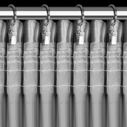 Srebrna zavjesa od sjajnog baršuna 140x270 cm traka - CAMERON