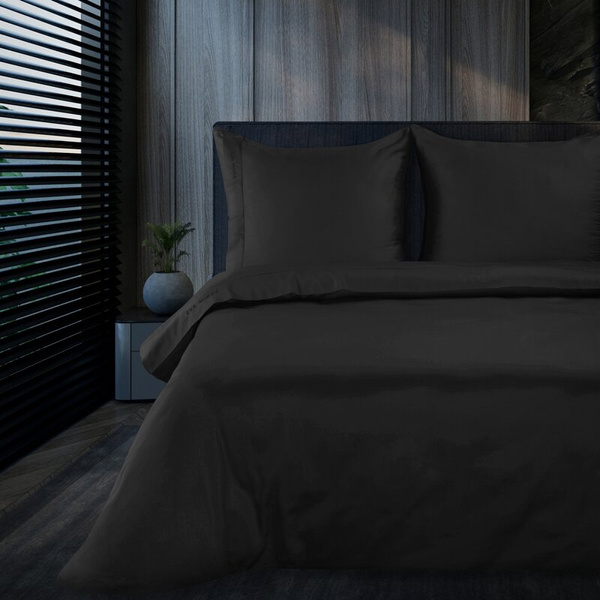 Ekskluzivna pamučna posteljina dimenzija 220x200 cm, makosatin s ukrasnim rubovima i vezom, kolekcija MINGE ELEGANTE