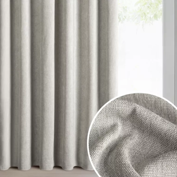 Bež zavjesa od šenil tkanine 140x270 cm traka - MEGI