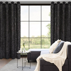 Zavjesa 140x250 MARION ukrašena dlakavim dodatkom