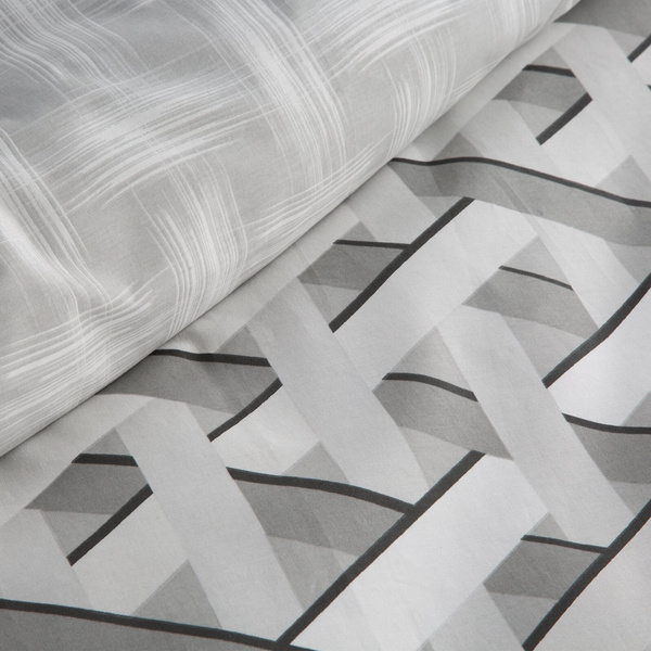 Set pamučne posteljine sa geometrijskim uzorkom 220x200 Sara 28 siva