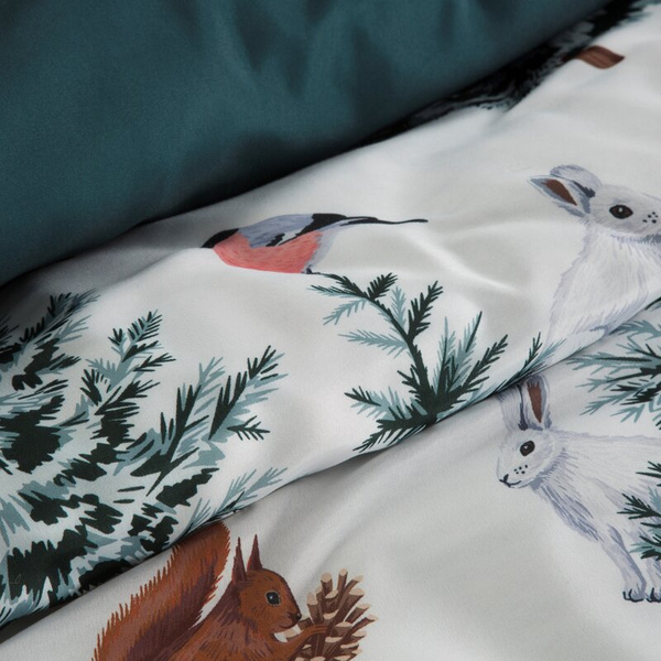 Set božićne posteljine 160x200 od mikrovlakana, ukrašen božićnim printom