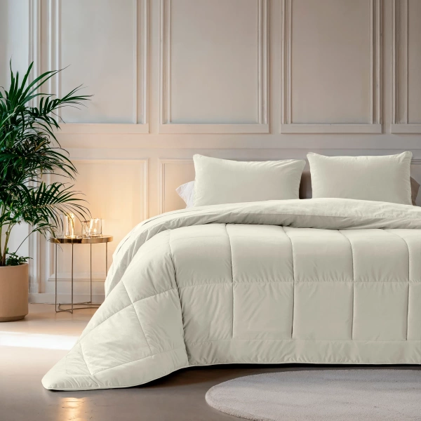 Cjelogodišnji baršunasti poplun u krem boji 240x200 300 GSM