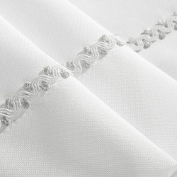 Set od 4 komada bijelih podmetača za stol s ukrasnom obrubom i srebrnim obrubom30x40 Elima