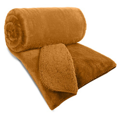 Zimska deka 170x210 cm, dvostrani prekrivač od ugodnog krzna i tkanine s uzorkom janjeće kože, NINA Premium