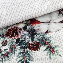 Božićna posteljina s printom grana božićnog drvca 140x200 mikrovlakno Snow