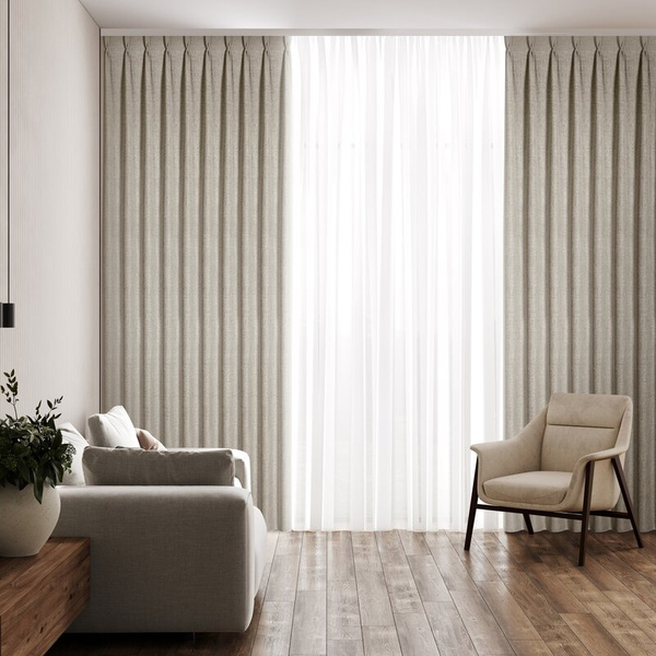 Zavjesa s lanenim tkanjem s melange efektom, 125x270 cm FLEX 1:1,5 - Jula