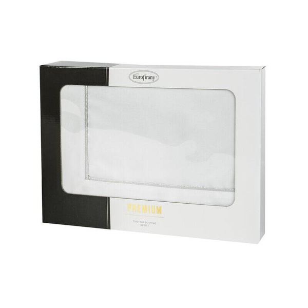 Klasični bijeli stolnjak s nježnim srebrnim obrubom 140x220 Madele 