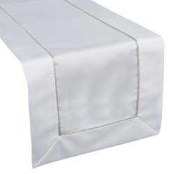 Klasični bijeli nadstolnjak s nježnim zlatnim obrubom 40x140 Madele