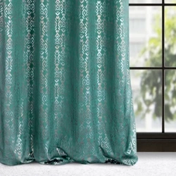 Zavjesa od baršuna sa osjenčanim srebrnim i zlatnim uzorkom u boho stilu 140x250 cm tirkiz boja Laura