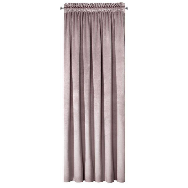 Zavjesa od jednobojnog mekog baršuna trakasta 140x270 cm ružičasta ROSA  